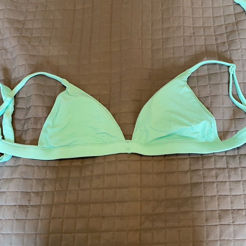 Red Carter Textured Triangle Bikini Top - image 7